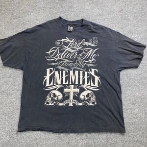 Dyse One‎ Clothing Men's 3XL Shirt Distressed Delivery Me From My Enemies Jesus